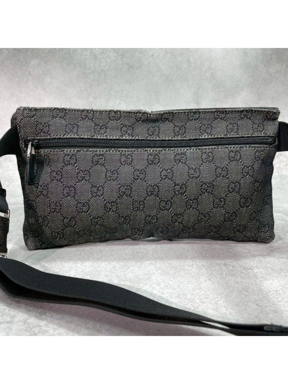 Gucci GG Belt Bag Shoulder Black Leather Canvas - Picture 3 of 10